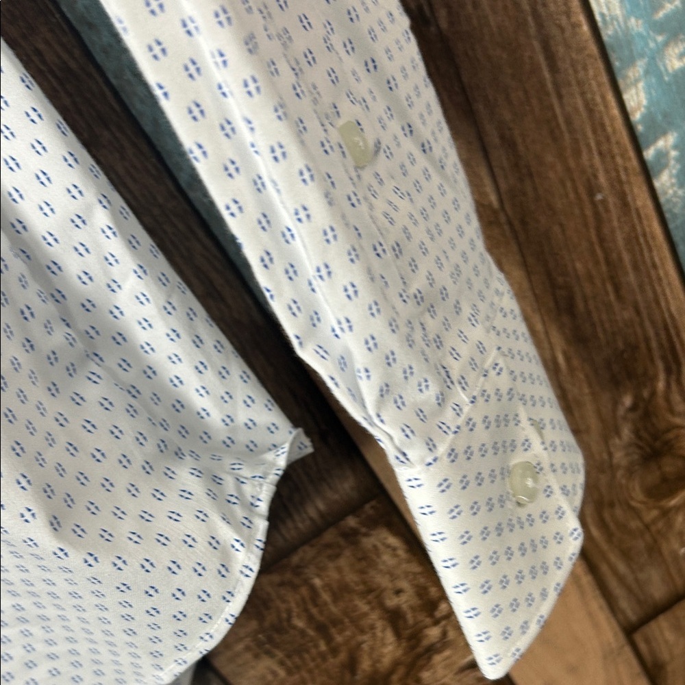 Van Heusen White Geometric Dress Shirt - Picture 9 of 12